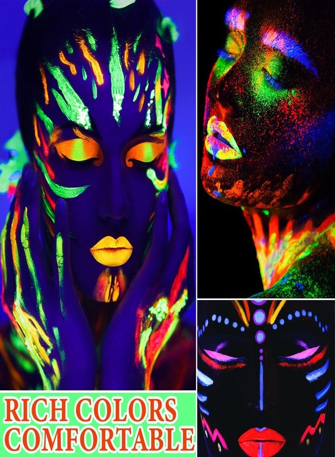 BKPPLZP 6 Pcs Glow in the Dark Face Body Paint,Blacklight Neon Face & Body Paints,Easily Cleanable Paint Set Neon Makeup Glow in the Dark Party Supplies A - Image 4